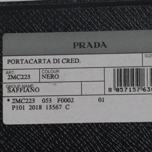 Prada Logo Card Holder Saffiano Leather Black 164 - Picture 5 of 7